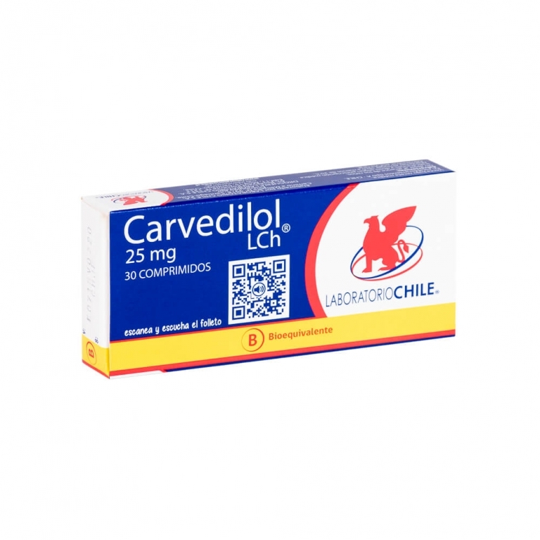 CARVEDILOL COM 25 MG X 30 CHILE (BE)