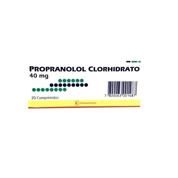 PROPRANOLOL COM 40 MG X 20 MINT (BE)