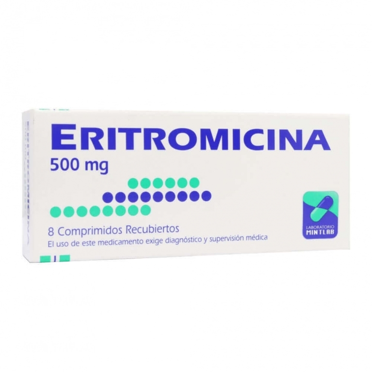 ERITROMICINA COM 500 MG X 8 MINT