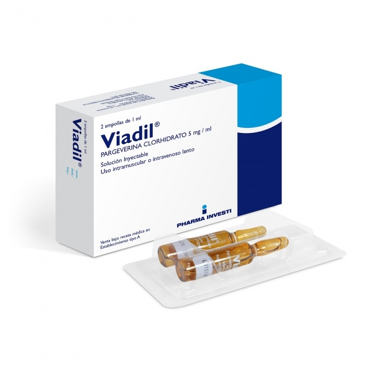 Viadil solución inyectable 5 mg/ml 2 ampollas de 1ml