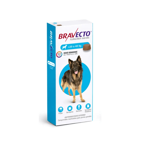 BRAVECTO COM 1 GR PERROS 20 A 40 KG X 1