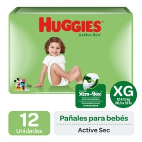 HUGGIES ACTIVE SEC XG PAÑAL...