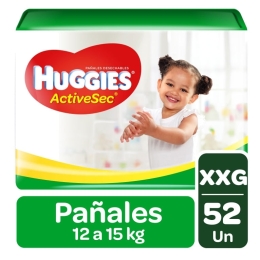 PAÑALES HUGGIES ACTIVE SEC XXG X 52 UND