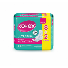 KOTEX ANTIBACTERIAL ULTRA FINA TELA X 10 UND