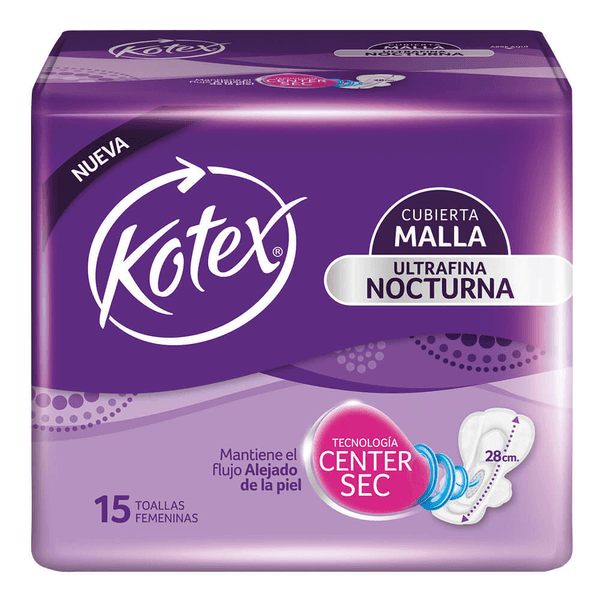 KOTEX NOCHE ULTRA FINA MALLA C/A  X 15