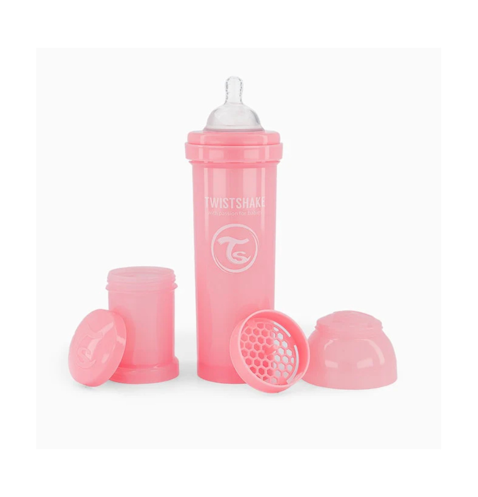 MAMADERA TWISTSHAKE ANTI COLICO X 330 ML ROSADO