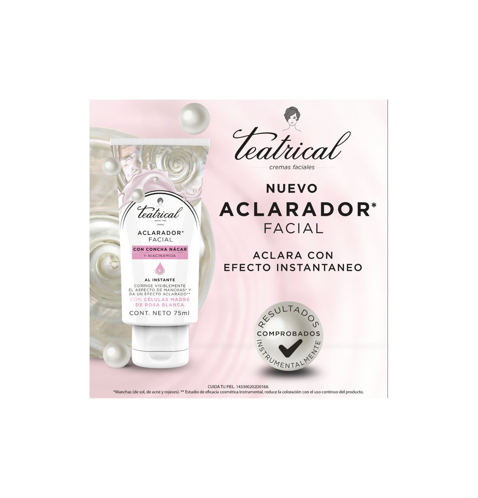 TEATRICAL ACLARADOR CREMA FACIAL CONCHA DE NACAR X 75 ML