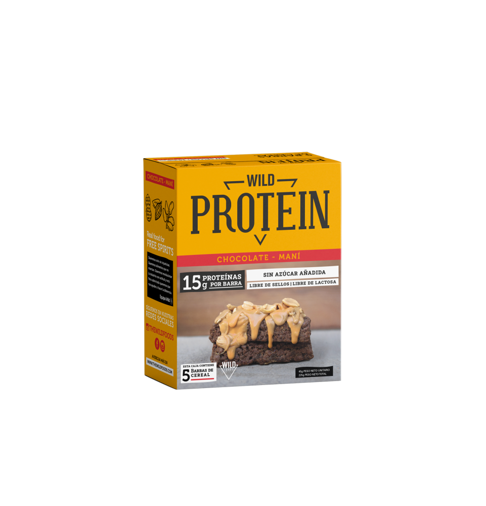 WILD PROTEIN CHOCOLATE MANÍ X 5 UNIDADES