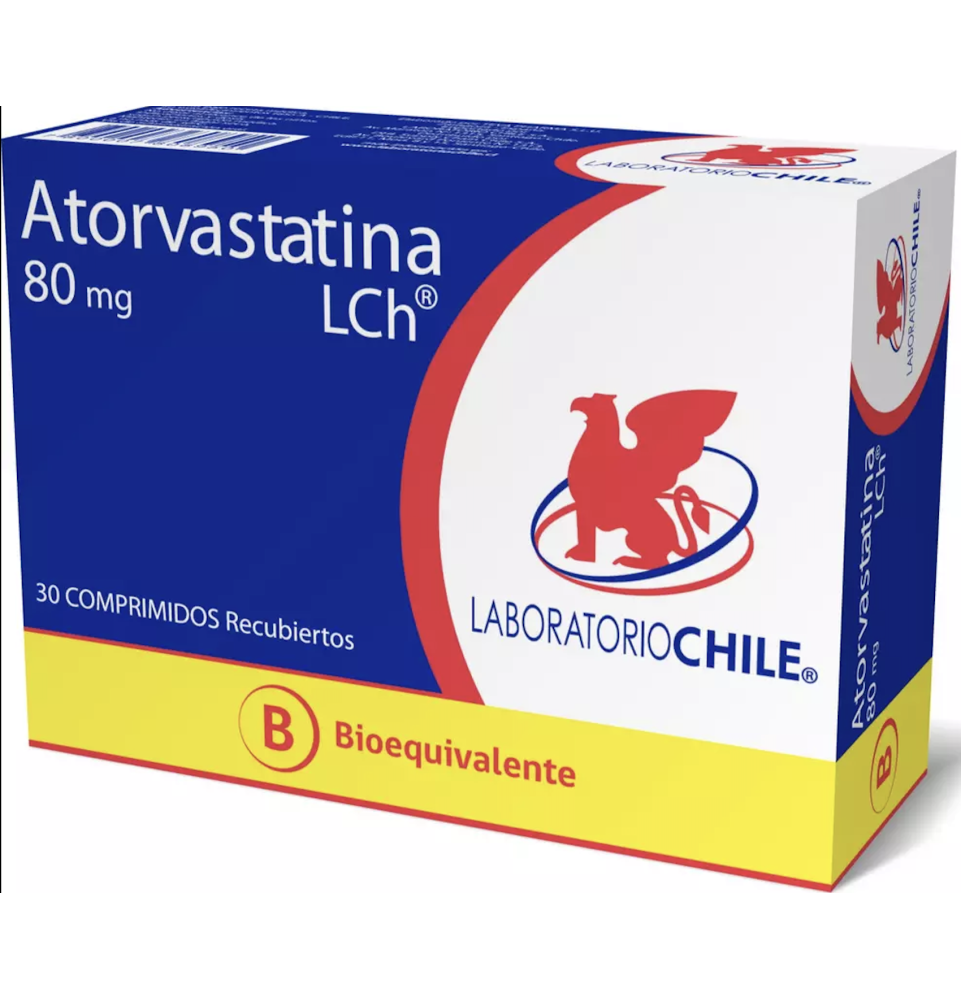 ATORVASTATINA 80 MG X 30 COMPRIMIDOS (BIOEQUIVALENTE)