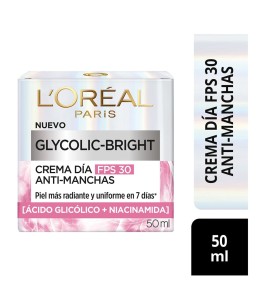 LOREAL CREMA DIA FPS30 GLYCOLIC + NIACINAMIDA X 50 ML