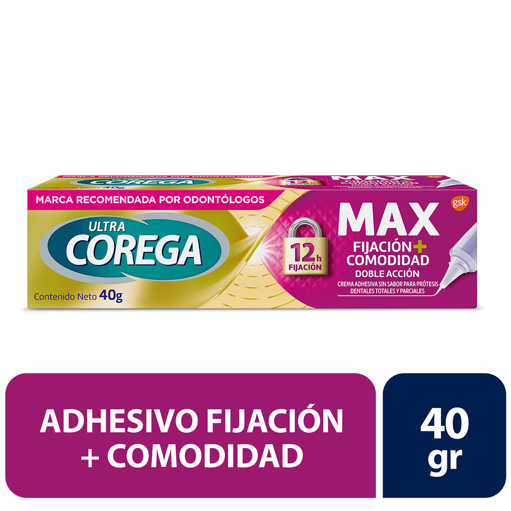 COREGA ULTRA MAXIMA FIJACIÓN Y COMODIDAD CRE ADH X 40G